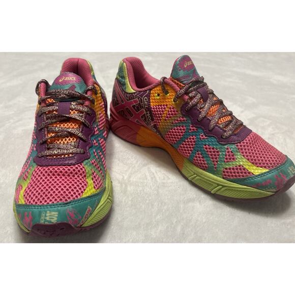 ASICS Womens Gel Noosa Tri 9 Size 5.5 Running Shoes Multicolor Green C401N - Picture 3 of 9